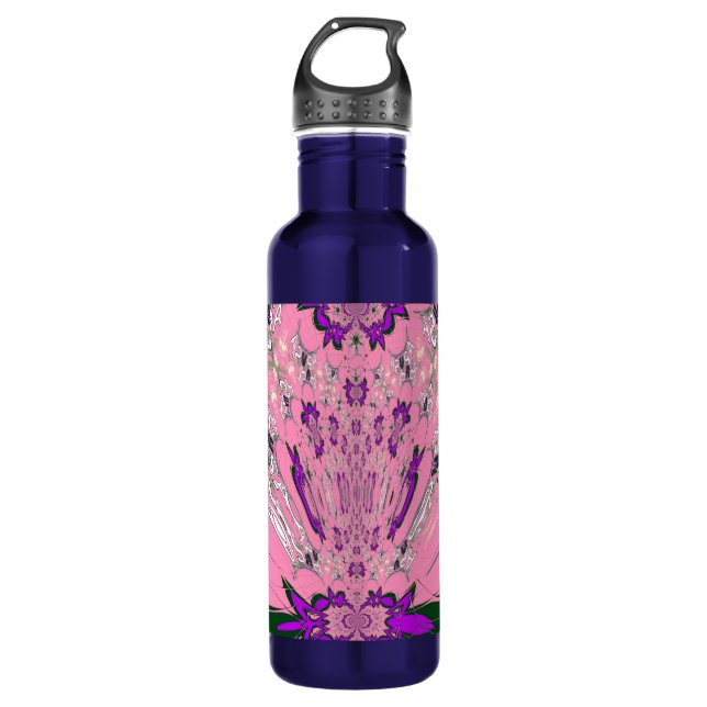 Stilftige Seite: Schönes Baby Pink Lila Schattenku Edelstahlflasche (Vorderseite)