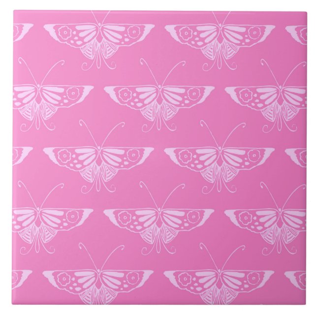 Stilftiger Deko-Schmetterling - orchid pink Fliese (Vorderseite)