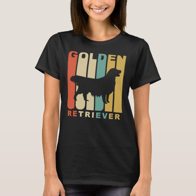 Stilgoldene Retriever Silhouette Entspannt Fit T-Shirt (Vorderseite)