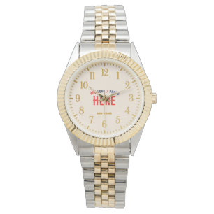 STILISCH MODERN SILVERY GOLDEN NATURAL MARKIERT ARMBANDUHR