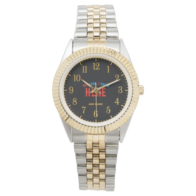 STILISCH MODERN SILVERY GOLDEN VERIFIED MARKIERT ARMBANDUHR (Vorderseite)