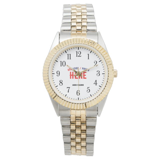 STILISCH MODERN SILVERY GOLDEN VERIFIED MARKIERT ARMBANDUHR (Vorderseite)