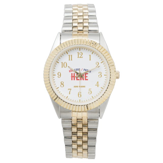 STILISCH MODERN SILVERY GOLDEN VERIFIED MARKIERT ARMBANDUHR (Vorderseite)