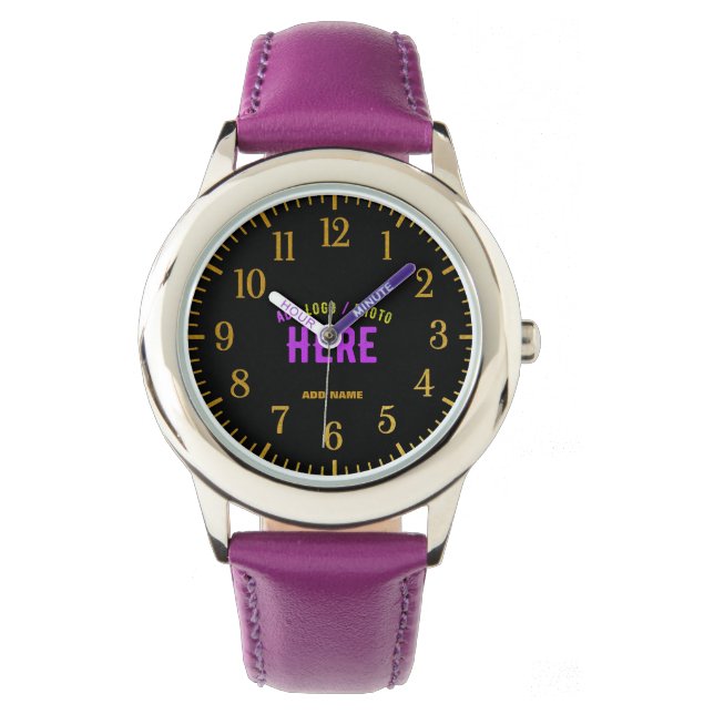 STILISCH MODERNE, ZOLLBARE, LILA ÜBERPRÜFTE MARKEN ARMBANDUHR (Vorderseite)