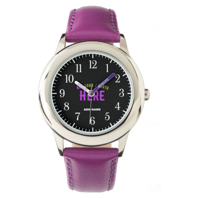 STILISCH MODERNE, ZOLLBARE, LILA ÜBERPRÜFTE MARKEN ARMBANDUHR (Vorderseite)