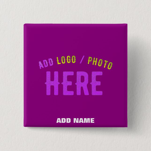 STILISCH MODERNE, ZOLLBARE, LILA ÜBERPRÜFTE MARKEN BUTTON (Vorderseite)