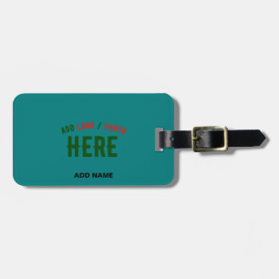 STILISCH MODERNES CUSTOM AQUAMARIN GREEN ÜBERPRÜFT GEPÄCKANHÄNGER