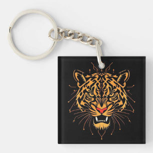 stilisierte Abbildung des Kopfes eines Tigers, Schlüsselanhänger