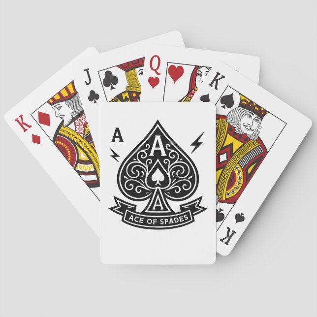 Stilisierte Ace of Spades — Art-Deko Vector Emblem Spielkarten (Rückseite)