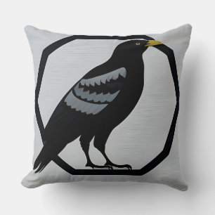 Stilisierte Amsel-Illustration  Kissen