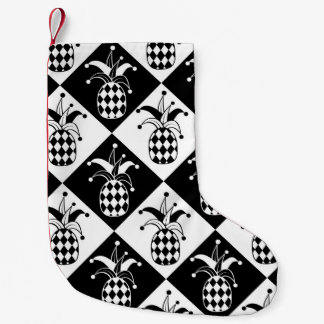 Stilisierte Ananas Harlequin Doodle Muster Kleiner Weihnachtsstrumpf