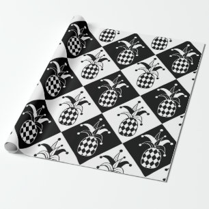 Stilisierte Ananas. Hut und Rhombus Harlequin. See Geschenkpapier