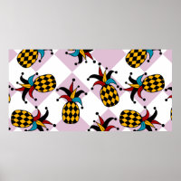 Stilisierte Ananas. Hut und Rhombus Harlequin. See