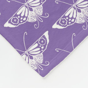 Stilisierte Art-Deco-Schmetterling - staubige lila Fleecedecke