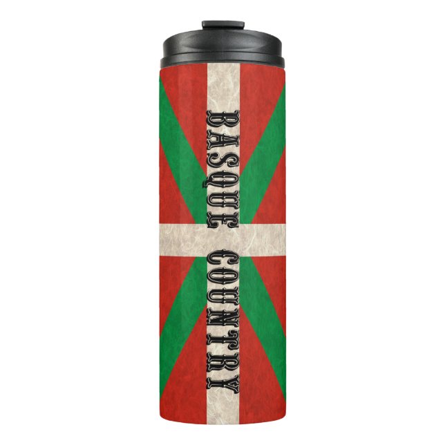 Stilisierte baskische Landesflagge Thermosbecher (Vorderseite)