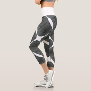 Stilisierte Birnbaumleaf Textur Print Leggings