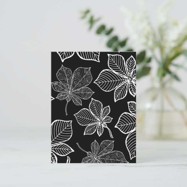 Stilisierte Blätter 3 Postkarte (Stehend Vorderseite)
