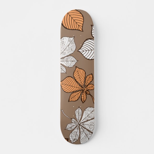 Stilisierte Blätter 7 Skateboard (Vorne)