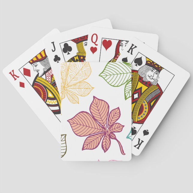 Stilisierte Blätter 8 Spielkarten (Rückseite)