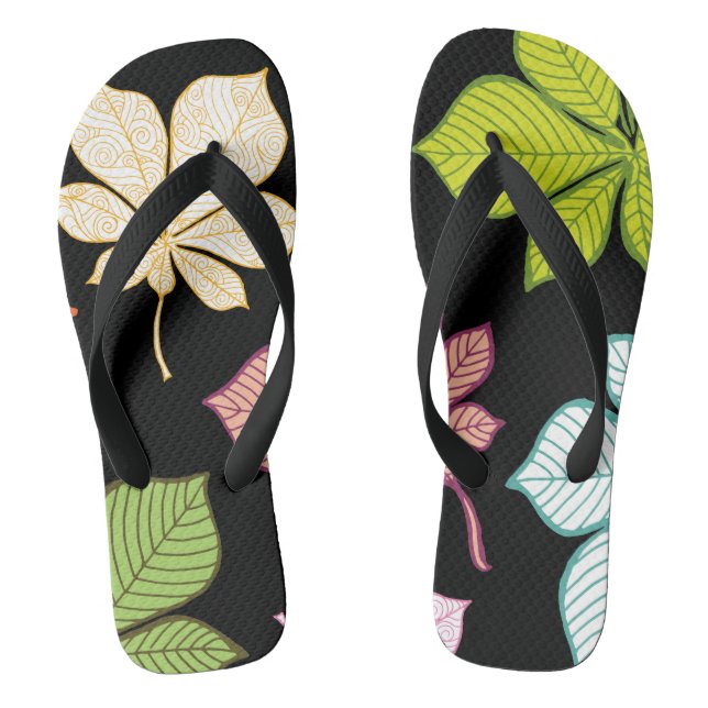 Stilisierte Blätter 9 Flip Flops (Fußbett)