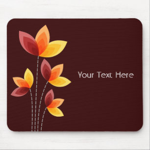 Stilisierte Blume - Dunkelbraun 330000 Mousepad