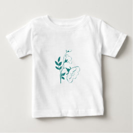 Stilisierte Blume in Aquamarin Baby T-shirt