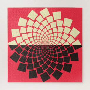 Stilisierte Blume: Schwarzes Rotes Elfenbein