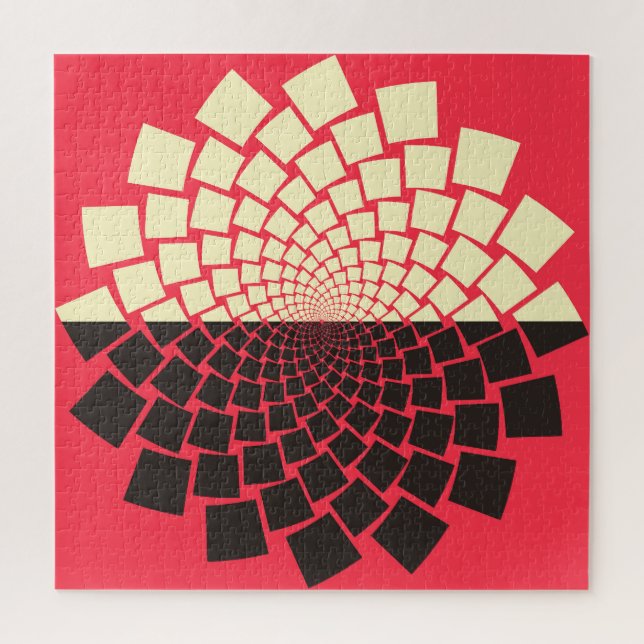Stilisierte Blume: Schwarzes Rotes Elfenbein (Vertikal)