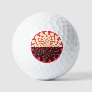 Stilisierte Blume: Schwarzes Rotes Elfenbein Golfball