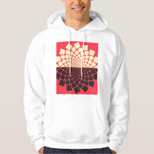 Stilisierte Blume: Schwarzes Rotes Elfenbein Hoodie