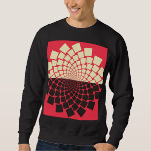 Stilisierte Blume: Schwarzes Rotes Elfenbein Sweatshirt