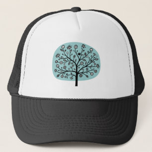 Stilisierte Blume Tree - Light Blue Green Truckerkappe