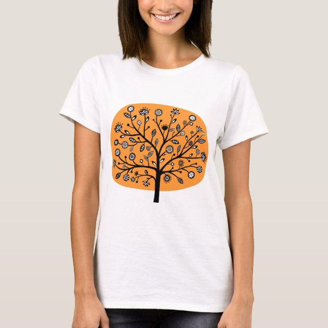 Stilisierte Blume Tree - Light Orange T-Shirt (Vorderseite)