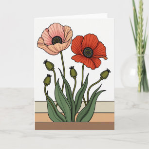 Stilisierte Blumen Muttertagskarte Karte