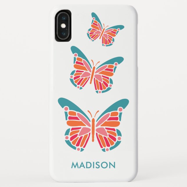 Stilisierte Butterfly-individuelle Name Case-Mate iPhone Hülle (Rückseite)