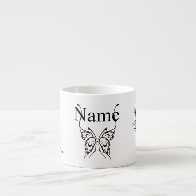 Stilisierte Butterfly Tattoo Thunder_Cove  Espressotasse (Vorderseite)