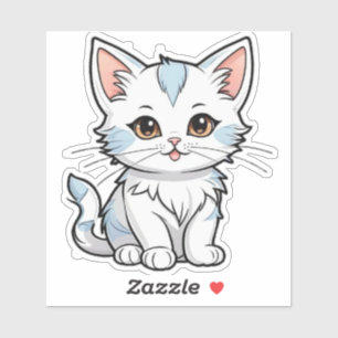 Stilisierte Cat Cartoon Line Art Design-52316 Aufkleber