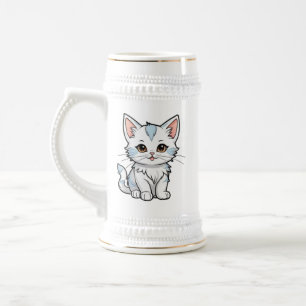 Stilisierte Cat Cartoon Line Art Design-52316 Bierglas