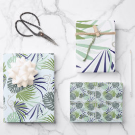 Stilisierte Darstellung beliebter Pflanze in Innen Geschenkpapier Set