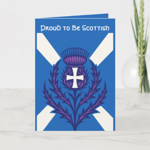 Stilisierte Distel St Andrews Kreuz und Saltire Karte