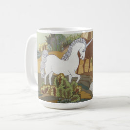 Stilisierte Einhorn und Pferd Kaffeetasse