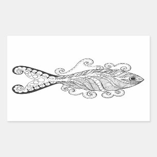 Stilisierte Fische Rechteckiger Aufkleber