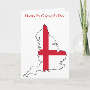 Stilisierte Flagge Englands St George Kreuz Karte
