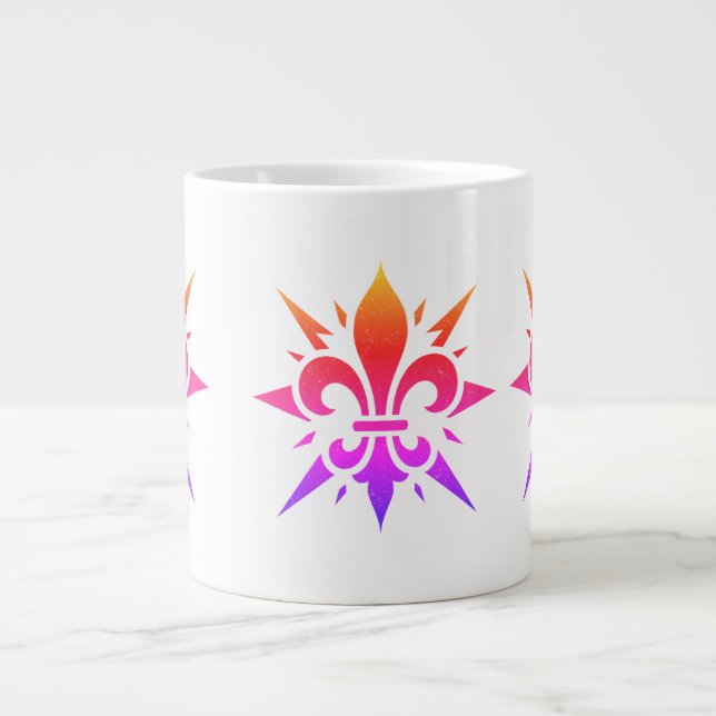 "Stilisierte Fleur-de-lis" Spezial-Tasse Jumbo-Tasse (Vorderseite)