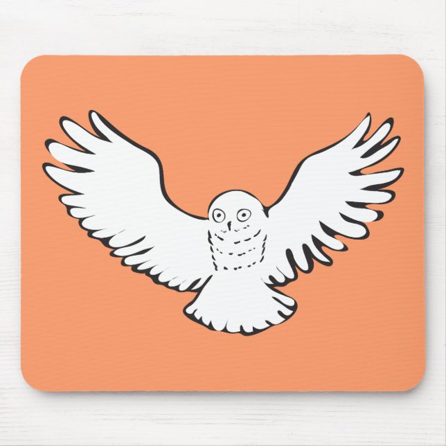 Stilisierte fliegende Snowy-Eule Mousepad (Vorne)