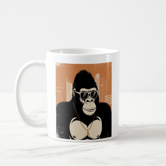Stilisierte Gorilla Kaffeetasse (Links)