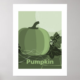 Stilisierte grüne Pumpkin Kitchen Poster