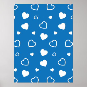 Stilisierte Herzen Muster 7 Poster