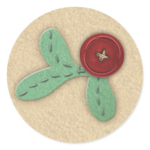 Stilisierte Holly Sprig Imitate Felt & Stickerei
