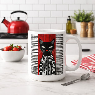Stilisierte Katze Kaffeetasse